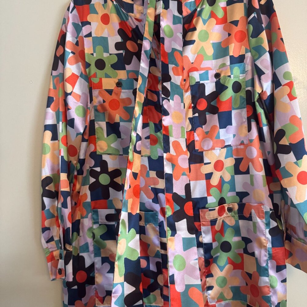 Dusen Dusen Multicolor Daisy Pattern Button Down … - image 7